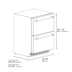 ZLINE 24 in. Touchstone 168 Can Outdoor-Rated Dual Refrigerator Drawer with White Matte Doors - RDSO - The Home Selection