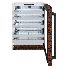 ZLINE 24 in. Touchstone Dual Zone 44 Bottle Wine Cooler with Hand Hammered Copper Glass Door - RWDO-HH-24 - The Home Selection