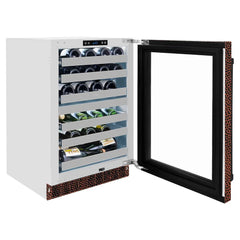 ZLINE 24 in. Touchstone Dual Zone 44 Bottle Wine Cooler with Hand Hammered Copper Glass Door - RWDO-HH-24 - The Home Selection