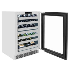 ZLINE 24 in. Touchstone Dual Zone 44 Bottle Wine Cooler With Panel Ready Glass Door - RWDPO-24 - The Home Selection