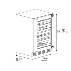 ZLINE 24 in. Touchstone Dual Zone 44 Bottle Wine Cooler With Panel Ready Glass Door - RWDPO-24 - The Home Selection