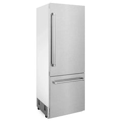 ZLINE 30" 16.1 cu. ft. Built-In 2-Door Bottom Freezer Refrigerator with Internal Water and Ice Dispenser in Fingerprint Resistant Stainless Steel (RBIV-SN-30) - The Home Selection