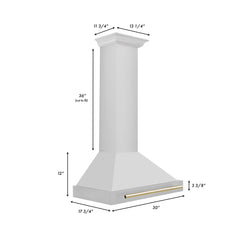 ZLINE 30" Autograph Edition Stainless Steel Range Hood with Stainless Steel Shell (KB4STZ-30) - The Home Selection