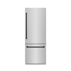 ZLINE 30 in. 16.1 cu. ft. Built-In Bottom Freezer Refrigerator with Water Dispenser and Ice Maker in Stainless Steel - GRBIV - The Home Selection