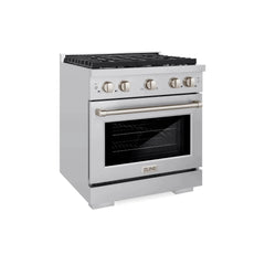 ZLINE 30 in. 4.2 cu. ft. 4 Burner Gas Range with Convection Gas Oven in Stainless Steel - SGR30 - The Home Selection