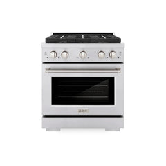ZLINE 30 in. 4.2 cu. ft. 4 Burner Gas Range with Convection Gas Oven in Stainless Steel - SGR30 - The Home Selection