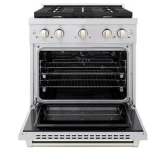 ZLINE 30 in. 4.2 cu. ft. 4 Burner Gas Range with Convection Gas Oven in Stainless Steel - SGR30 - The Home Selection