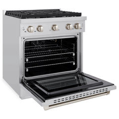 ZLINE 30 in. 4.2 cu. ft. 4 Burner Gas Range with Convection Gas Oven in Stainless Steel - SGR30 - The Home Selection