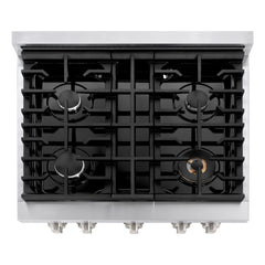 ZLINE 30 in. 4.2 cu. ft. Paramount Gas Range with 4 Burner Cooktop and Convection Gas Oven in Stainless Steel with White Matte Door - SGR-WM-30 - The Home Selection