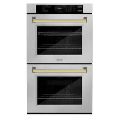 ZLINE 30 in. Autograph Edition Professional True Convection Double Wall Oven with Air Fry and Self Clean - The Home Selection
