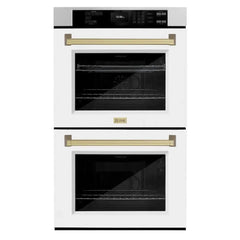 ZLINE 30 in. Autograph Edition Professional True Convection Double Wall Oven with Air Fry and Self Clean - The Home Selection