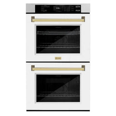 ZLINE 30 in. Autograph Edition Professional True Convection Double Wall Oven with Air Fry and Self Clean - The Home Selection