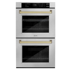 ZLINE 30 in. Autograph Edition Professional True Convection Double Wall Oven with Air Fry and Self Clean - The Home Selection