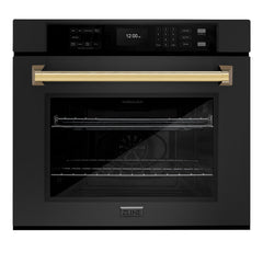 ZLINE 30 in. Autograph Edition Professional True Convection Single Wall Oven with Air Fry and Self Clean in Black Stainless Steel - WASBZ-30 - The Home Selection