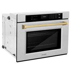 ZLINE 30 in. Autograph Edition Professional True Convection Single Wall Oven with Air Fry and Self Clean in DuraSnow® Stainless Steel - WASSZ-30 - The Home Selection