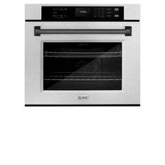 ZLINE 30 in. Autograph Edition Professional True Convection Single Wall Oven with Air Fry and Self Clean in DuraSnow® Stainless Steel - WASSZ-30 - The Home Selection