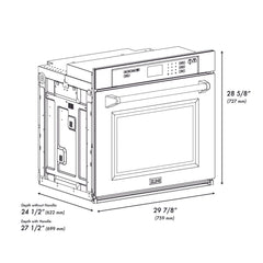ZLINE 30 in. Autograph Edition Professional True Convection Single Wall Oven with Air Fry and Self Clean in Stainless Steel with Champagne Bronze Handle - WASZ-30-CB - The Home Selection