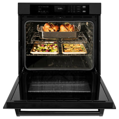 ZLINE 30 in. Professional True Convection Single Wall Oven with Air Fry and Self Clean in Black Stainless Steel - WASB-30 - The Home Selection