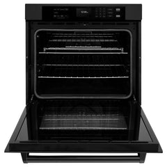 ZLINE 30 in. Professional True Convection Single Wall Oven with Air Fry and Self Clean in Black Stainless Steel - WASB-30 - The Home Selection