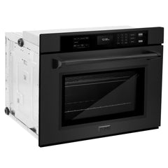ZLINE 30 in. Professional True Convection Single Wall Oven with Air Fry and Self Clean in Black Stainless Steel - WASB-30 - The Home Selection