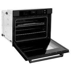 ZLINE 30 in. Professional True Convection Single Wall Oven with Air Fry and Self Clean in Black Stainless Steel - WASB-30 - The Home Selection