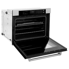 ZLINE 30 in. Professional True Convection Single Wall Oven with Air Fry and Self Clean in DuraSnow® Stainless Steel - WASS-30 - The Home Selection