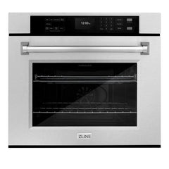 ZLINE 30 in. Professional True Convection Single Wall Oven with Air Fry and Self Clean in DuraSnow® Stainless Steel - WASS-30 - The Home Selection