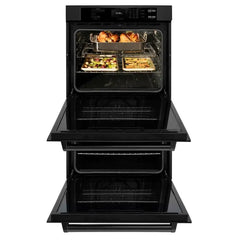 ZLINE 30 in. True Convection Double Wall Oven with Air Fry in DuraSnow® Black Stainless Steel - WADB-30 - The Home Selection