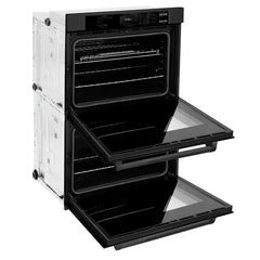 ZLINE 30 in. True Convection Double Wall Oven with Air Fry in DuraSnow® Black Stainless Steel - WADB-30 - The Home Selection