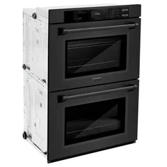 ZLINE 30 in. True Convection Double Wall Oven with Air Fry in DuraSnow® Black Stainless Steel - WADB-30 - The Home Selection