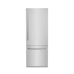 ZLINE 30 Inch 16.1 cu. ft. Built-In Bottom Freezer Refrigerator with Water Dispenser and Ice Maker in Stainless Steel - RBIV - The Home Selection