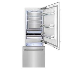 ZLINE 30 Inch 16.1 cu. ft. Built-In Bottom Freezer Refrigerator with Water Dispenser and Ice Maker in Stainless Steel - RBIV - The Home Selection