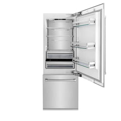 ZLINE 30 Inch 16.1 cu. ft. Built-In Bottom Freezer Refrigerator with Water Dispenser and Ice Maker in Stainless Steel - RBIV - The Home Selection