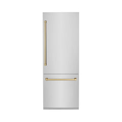 ZLINE 30 Inch 16.1 cu. ft. Built-In Bottom Freezer Refrigerator with Water Dispenser and Ice Maker in Stainless Steel - RBIV - The Home Selection