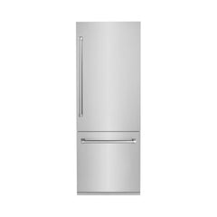 ZLINE 30 Inch 16.1 cu. ft. Built-In Bottom Freezer Refrigerator with Water Dispenser and Ice Maker in Stainless Steel - RBIV - The Home Selection