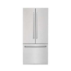 ZLINE 36" 19.6 cu. ft. Built-In 3-Door French Door Refrigerator with Internal Water and Ice Dispenser in Fingerprint Resistant Stainless Steel (RBIV-SN-36) - The Home Selection