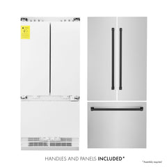 ZLINE 36" Autograph Edition 19.6 cu. ft. Built-in 2-Door Bottom Freezer Refrigerator with Internal Water and Ice Dispenser in Stainless Steel with Matte Black Accents (RBIVZ-304-36-MB) - The Home Selection