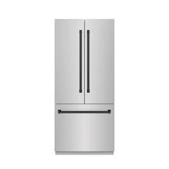 ZLINE 36 in. 19.6 cu. ft. French Door Built-In Bottom Freezer Refrigerator with Water Dispenser and Ice Maker - SRBIV - The Home Selection