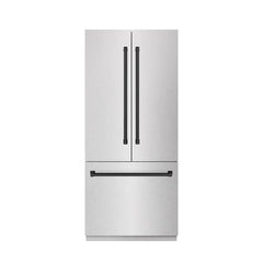 ZLINE 36 in. 19.6 cu. ft. French Door Built-In Bottom Freezer Refrigerator with Water Dispenser and Ice Maker with Stainless Steel Interior - SRBIV - The Home Selection