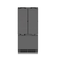 ZLINE 36 in. 19.6 cu. ft. Panel Ready French Door Built-In Bottom Freezer Refrigerator with Water Dispenser and Ice Maker with Graphite Gray Interior - GRBIV-36 - The Home Selection