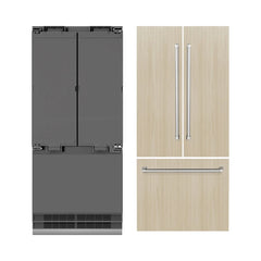 ZLINE 36 in. 19.6 cu. ft. Panel Ready French Door Built-In Bottom Freezer Refrigerator with Water Dispenser and Ice Maker with Graphite Gray Interior - GRBIV-36 - The Home Selection