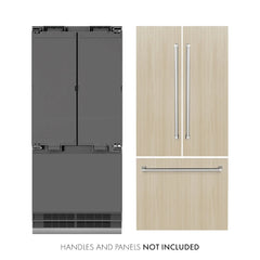 ZLINE 36 in. 19.6 cu. ft. Panel Ready French Door Built-In Bottom Freezer Refrigerator with Water Dispenser and Ice Maker with Graphite Gray Interior - GRBIV-36 - The Home Selection