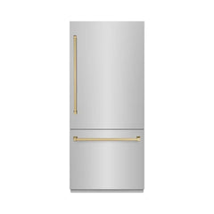 ZLINE 36 in. 19.8 cu. ft. Built-In Bottom Freezer Refrigerator with Water Dispenser and Ice Maker - RBIT - The Home Selection