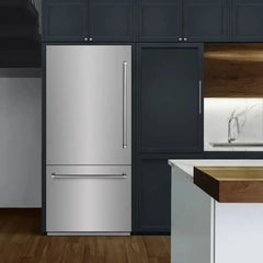ZLINE 36 in. 19.8 cu. ft. Built-In Bottom Freezer Refrigerator with Water Dispenser and Ice Maker - RBIT - The Home Selection
