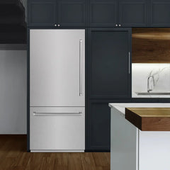 ZLINE 36 in. 19.8 cu. ft. Built-In Bottom Freezer Refrigerator with Water Dispenser and Ice Maker - RBIT - The Home Selection