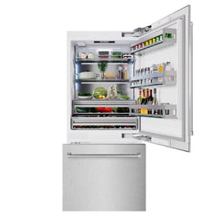 ZLINE 36 in. 19.8 cu. ft. Built-In Bottom Freezer Refrigerator with Water Dispenser and Ice Maker - RBIT - The Home Selection