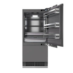 ZLINE 36 in. 19.8 cu. ft. Panel Ready Built-In Bottom Freezer Refrigerator with Water Dispenser and Ice Maker with Graphite Gray Interior - GRBIT-36 - The Home Selection