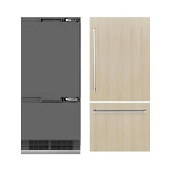 ZLINE 36 in. 19.8 cu. ft. Panel Ready Built-In Bottom Freezer Refrigerator with Water Dispenser and Ice Maker with Graphite Gray Interior - GRBIT-36 - The Home Selection
