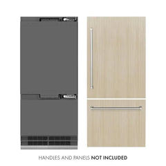 ZLINE 36 in. 19.8 cu. ft. Panel Ready Built-In Bottom Freezer Refrigerator with Water Dispenser and Ice Maker with Graphite Gray Interior - GRBIT-36 - The Home Selection