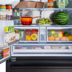 ZLINE 36 in. 28.9 cu. ft. Standard-Depth French Door External Water Dispenser Refrigerator with Dual Ice Maker in Black Stainless Steel - RSM-W-36-BS - The Home Selection